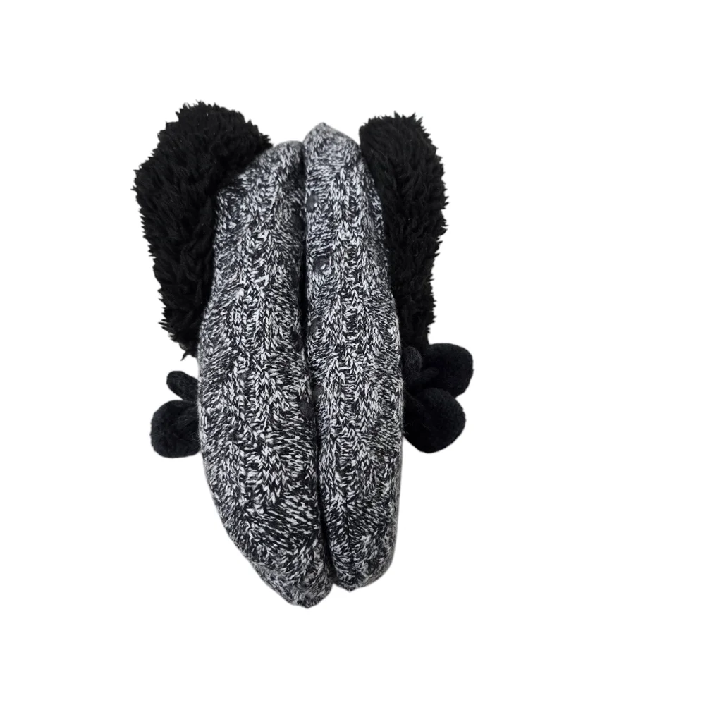 NWT Joyspun Black Heathered Gray Slipper Socks 4-10
